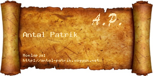 Antal Patrik névjegykártya