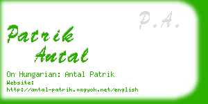 patrik antal business card